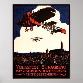 VOLKSFEST STRAUBING 1912 Bavaria Beerfest Vintag Poster