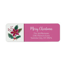 Volksflorales Weihnachts-Rücksendeetiketten