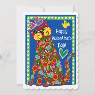 Volksgut Aus der Katze Valentine Flat Card Feiertagskarte
