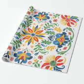 Volksgut Blumenmuster-Wrap-Papier Geschenkpapier (Ungerollt)