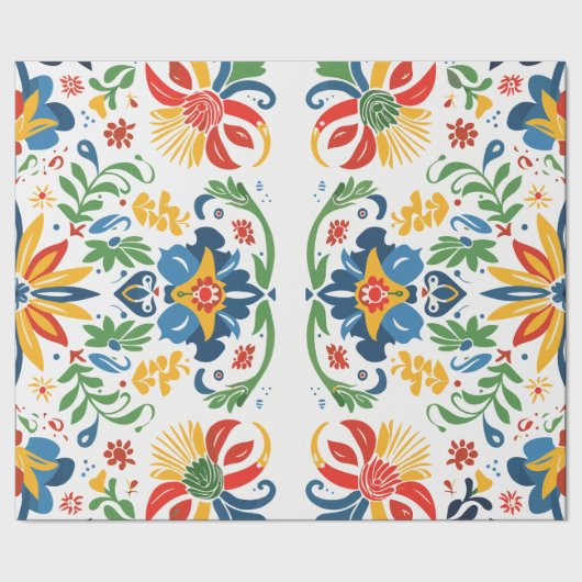 Volksgut Blumenmuster-Wrap-Papier Geschenkpapier (Saum)