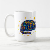 Volksgut Katze in Blau Kaffeetasse (Links)