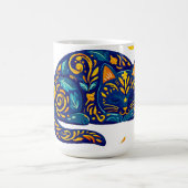 Volksgut Katze in Blau Kaffeetasse (Mittel)