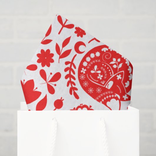 Volksgut Schlafender Fuchs Geschenk Seidenpapier (Geschenktüte)