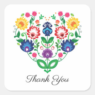 Volksherz mit benutzerdefiniertem Text Quadratischer Aufkleber