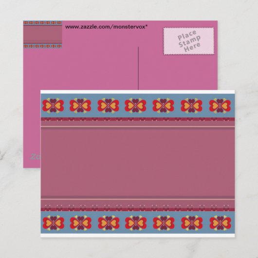 Volkskinnmuster Postkarte (Vorne/Hinten)