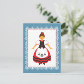 Volkskleidung Postkarte (Stehend Vorderseite)