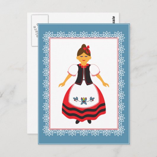 Volkskleidung Postkarte (Vorne/Hinten)