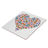 Volkskunst-Art-Blumenherz-weiße Keramik-Fliese Fliese (Seite)