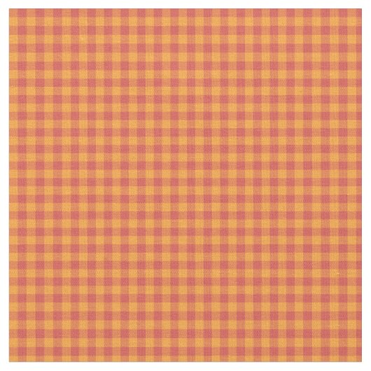 Volkskunst-Art-rotes orange Karo-Gingham-Gewebe Stoff (Nahaufnahme)