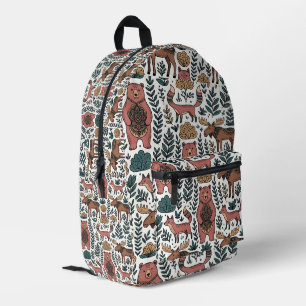 Volkskunst Bär Fuchs Elch Nordischer Wald Rucksack