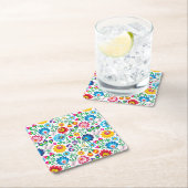 Volkskunst-Blumen-Muster 2 Rechteckiger Pappuntersetzer (Vor Ort)