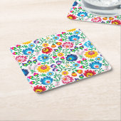 Volkskunst-Blumen-Muster 2 Rechteckiger Pappuntersetzer (angewinkelt)