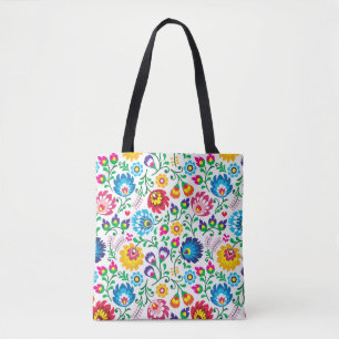 Volkskunst-Blumen-Muster 2 Tasche
