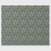 Volkskunst-Blumen-Muster Geschenkpapier (Flach)