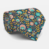 Volkskunst-Blumen-Muster Krawatte (Gerollt)