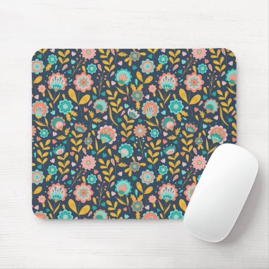 Volkskunst-Blumen-Muster Mousepad (Mit Mouse)