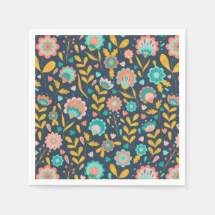 Volkskunst-Blumen-Muster Serviette