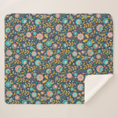 Volkskunst-Blumen-Muster Sherpadecke (Vorderseite (Horizontal))