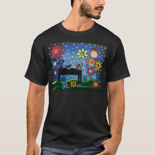 Volkskunst durch Katze Loris Everett mit Haltung T-Shirt