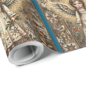 Volkskunst Engel Weihnachten Geschenkpapier (Rolleneckpunkt)