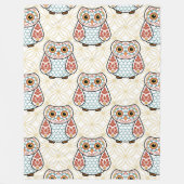 Volkskunst-Eule auf Gold Fleecedecke (Vorderseite)