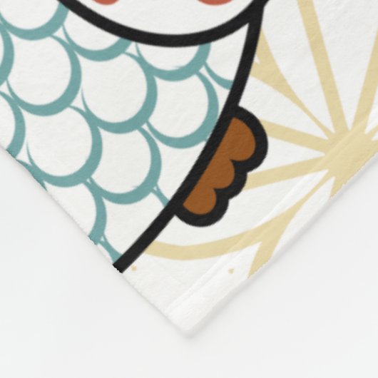 Volkskunst-Eule auf Gold Fleecedecke (Ecke)