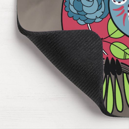 Volkskunst-Eule - herrlich! Mousepad (Ecke)