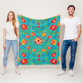 Volkskunst floral  fleecedecke