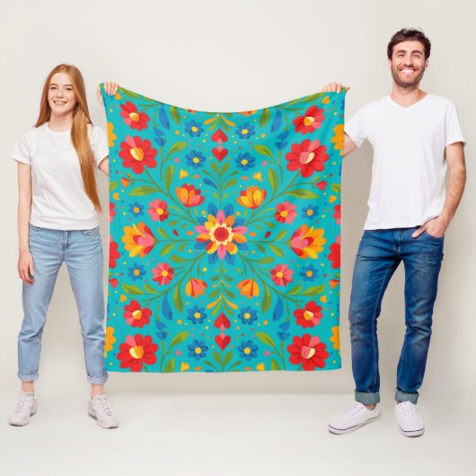 Volkskunst floral  fleecedecke (Beispiel)