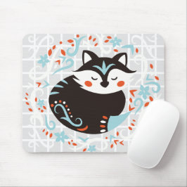 Volkskunst Gebogener Fuchs-Raster-Mauspad Mousepad