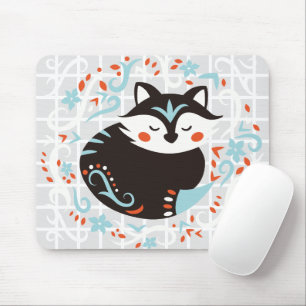 Volkskunst Gebogener Fuchs-Raster-Mauspad Mousepad