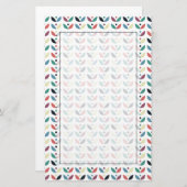 Volkskunst-geometrisches mit Blumenmuster Briefpapier (Vorne/Hinten)