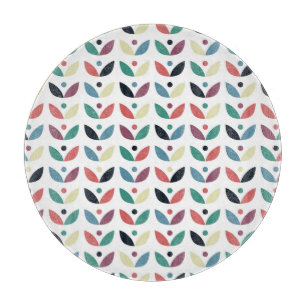 Volkskunst-geometrisches mit Blumenmuster Schneidebrett