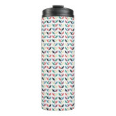 Volkskunst-geometrisches mit Blumenmuster Thermosbecher (Vorderseite)