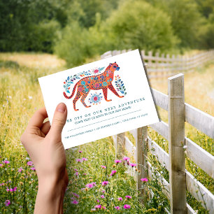 Volkskunst Geparden Umzugsankündigung Postkarte