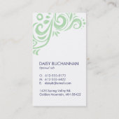 Volkskunst-Geschäfts-Karte | lila Visitenkarte (Rückseite)