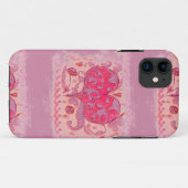 Volkskunst Herz mit Blätter und Blume Case-Mate iPhone Hülle (Rückseite (Horizontal))