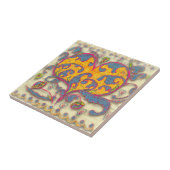 Volkskunst Herz mit Blätter und Blume Fliese (Seite)