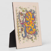 Volkskunst Herz mit Blätter und Blume Fotoplatte (Seite)