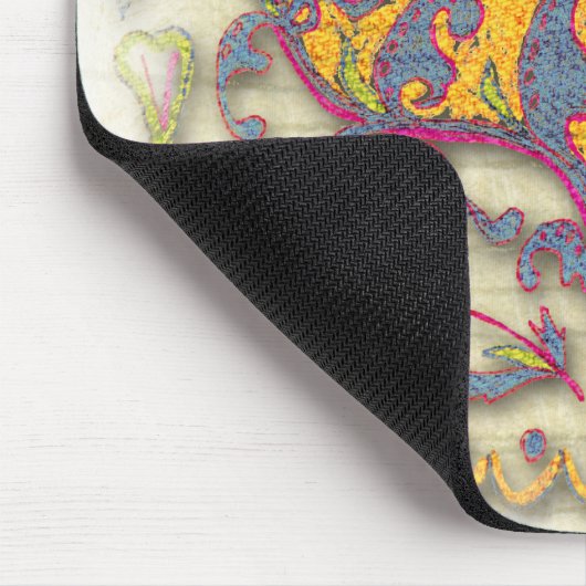 Volkskunst Herz mit Blätter und Blume Mousepad (Ecke)