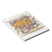 Volkskunst Herz mit Blätter und Blume Notizblock (angewinkelt)