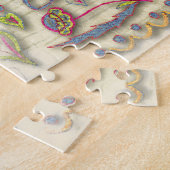 Volkskunst Herz mit Blätter und Blume Puzzle (Seite)