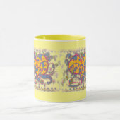 Volkskunst Herz mit Blätter und Blume Tasse (Zentrum)