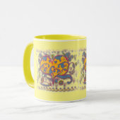 Volkskunst Herz mit Blätter und Blume Tasse (Vorderseite Links)