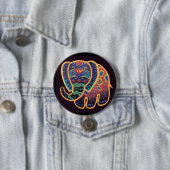 Volkskunst-indischer Elefant Button (Beispiel)