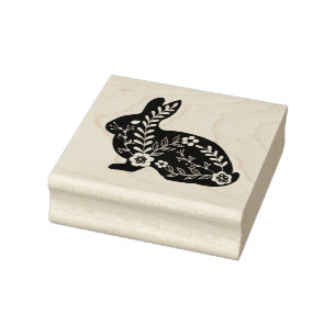 Volkskunst-Kaninchen Gummistempel