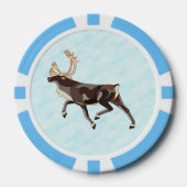 Volkskunst Karibu/Rentier Pokerchips (Vorderseite)