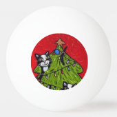 Volkskunst-Katzen-Weihnachtsbaum Tischtennisball (Rückseite)