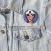 Volkskunst-Krankenschwester - Button (Beispiel)